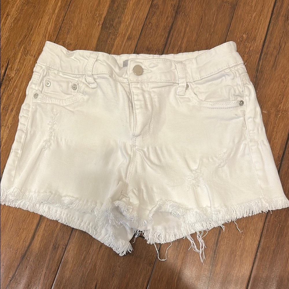 Girls size 14 tractr white blue Jean shorts